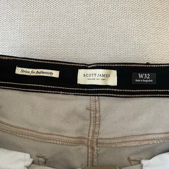 Scott James Shorts Mens 32W Khaki Tan Slim Fit Stretch Cotton Blend - Picture 8 of 10